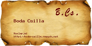 Boda Csilla névjegykártya